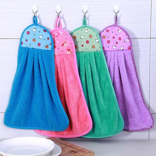 Khăn lau tay nhà bếp có móc treo phòng tắm đa năng xinh xắn size to 2 mặt siêu thấm hút youngcityshop 30.000