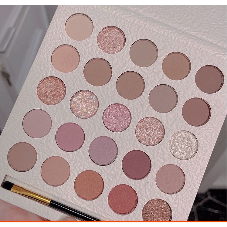 Bảng phấn mắt Lucky Me 25 ô tone nâu tây