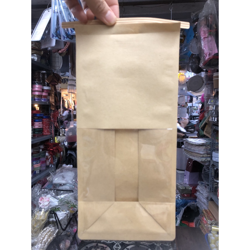 50 cái túi giấy kraft nâu đựng bánh mì bánh gối các loại có đầu kẽm