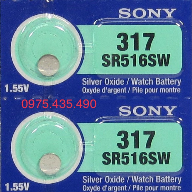 Combo 2 Viên Pin Đồng Hồ SR516SW 317 Sony Chính Hãng Made in Japan