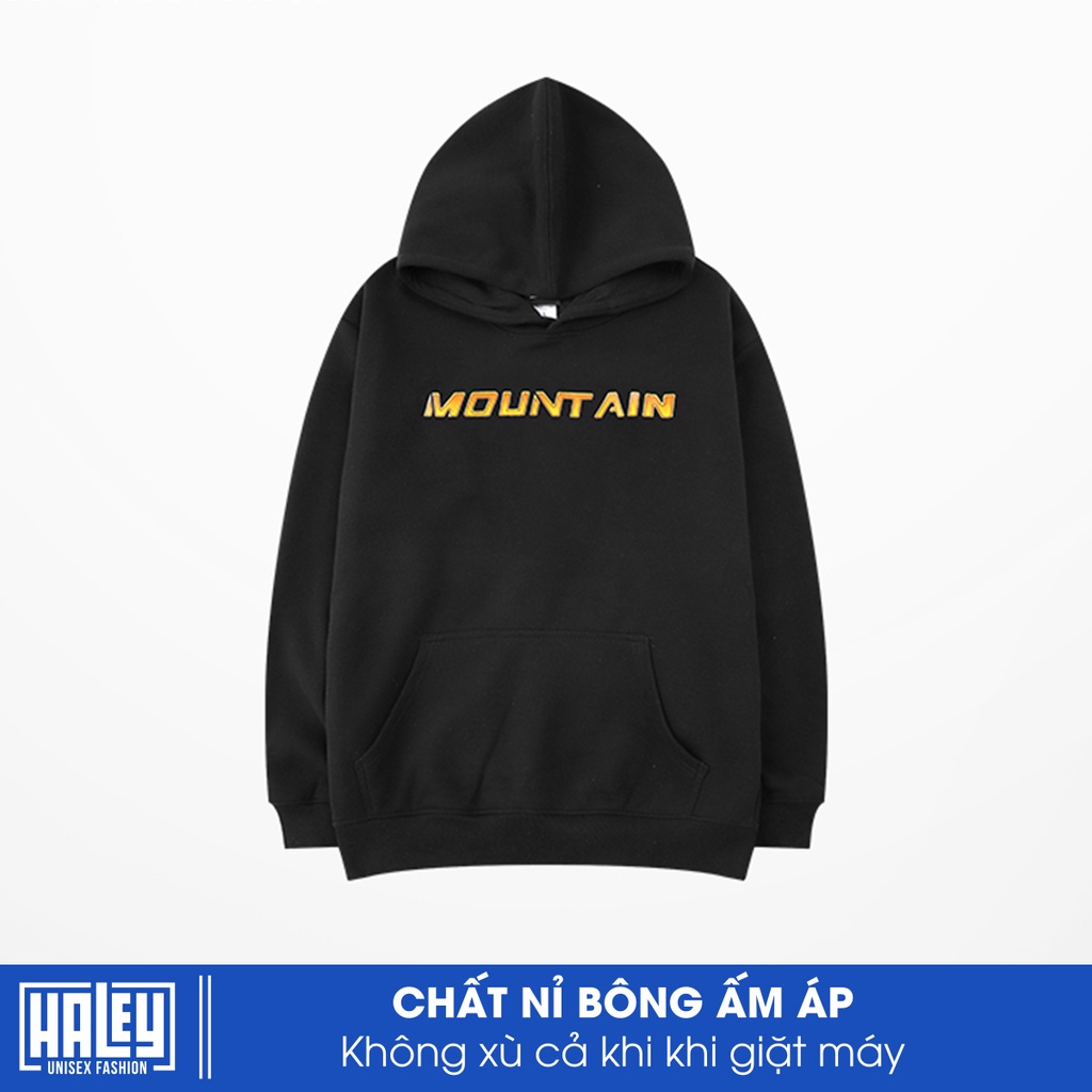 Áo Hoodie Nỉ Bông Mountain HALEY Nam Nữ Unisex Hàn Quốc mã HD190 Chất nỉ đẹp dày dặn Basic