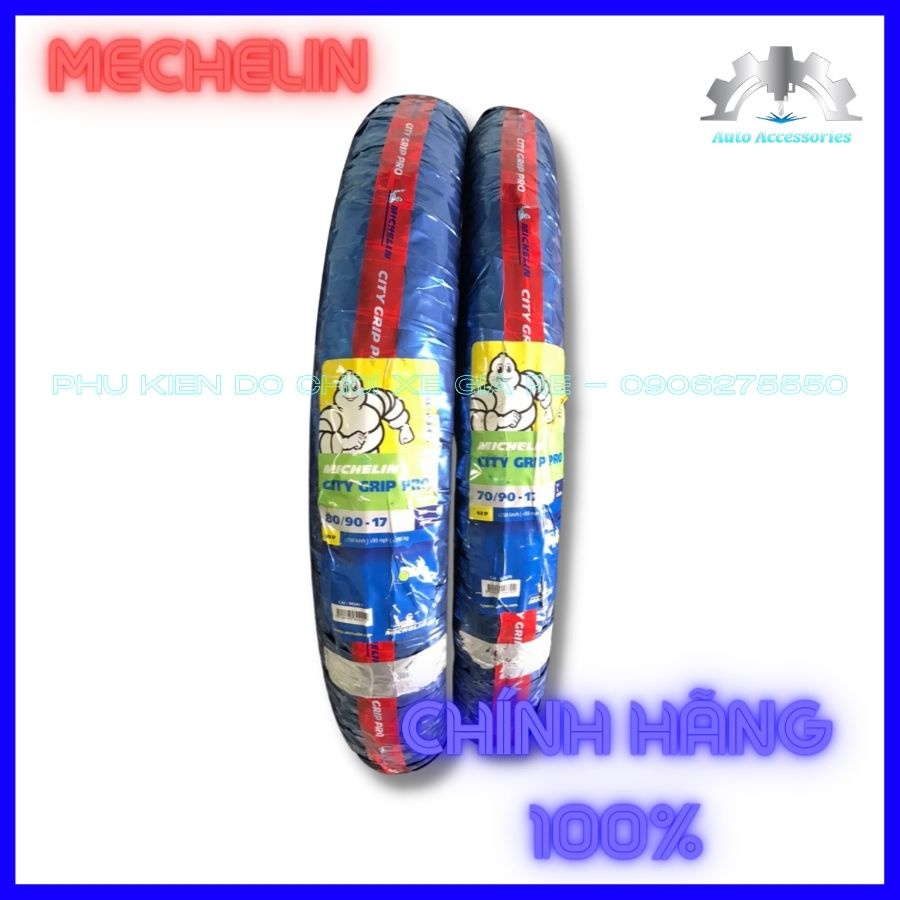 CHÍNH HÃNG 100% MECHELIN - Vỏ Không Ruột Mechelin size 70-80/90-17 - Loại Vỏ Lốp Xe Máy Cao Cấp (CÓ LẺ)