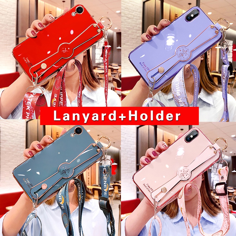 Ốp lưng iphone x xs xr xs max Ốp Điện Thoại Mềm Họa Tiết Kim Cương Có Dây Đeo Cho iphone x xs xr xs max