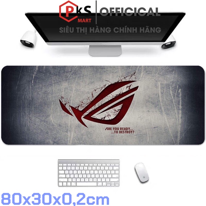 [Pad Chuột] Lót Chuột Cỡ Lớn Gaming ASUS-ROG 80x30 In Hình Sắc Nét May Bo Viền Chắc Chắn Nhiều Mẫu Mã - PKSMART