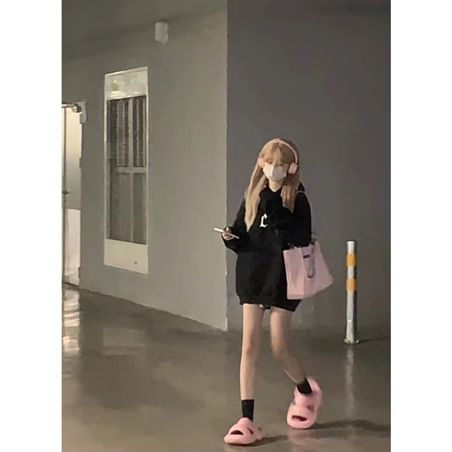 NRVP Áo hoodie tay dài oversize in họa tiết chữ phong cách Hàn Quốc cho nam / nữ