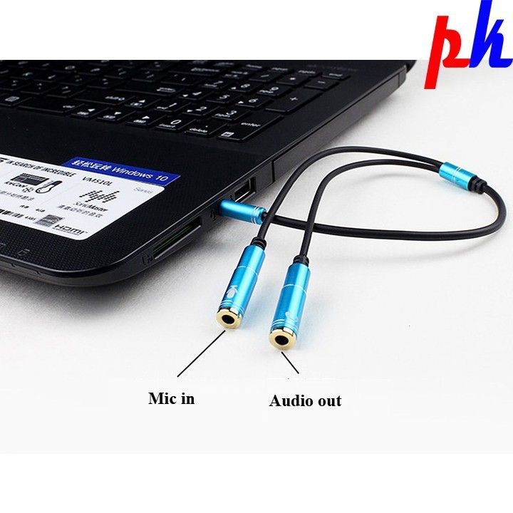 [Mã ELFLASH3 hoàn 10K xu đơn 20K] Dây Gộp Audio Và Micro thành Jack 3.5 - gộp audio và mic 3.5 ra tai nghe, 2kim ra 1 lỗ