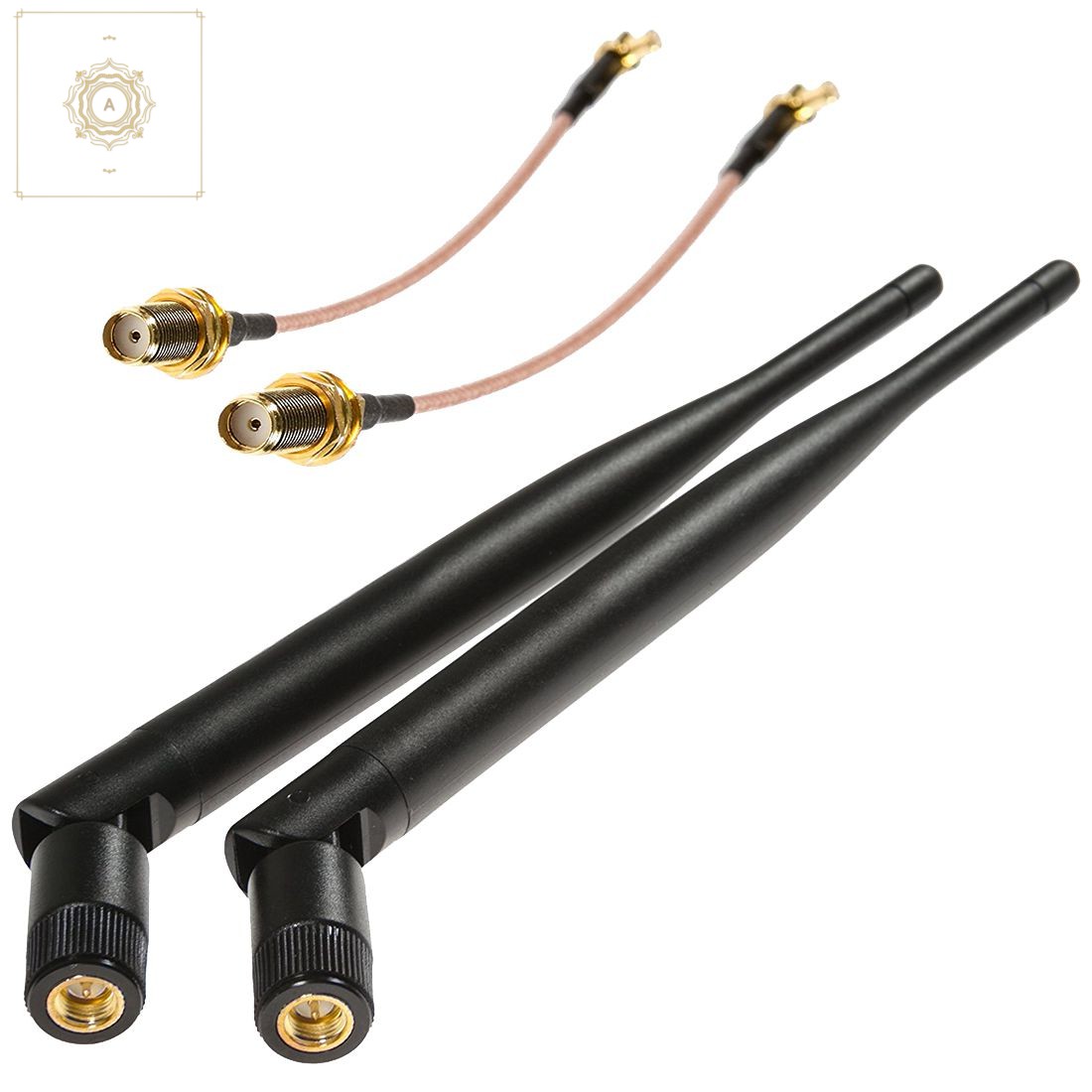 2pcs 5dBi 1090MHz&978MHz Antenna Bundle+2pcs MCX male to SMA female Connected cable