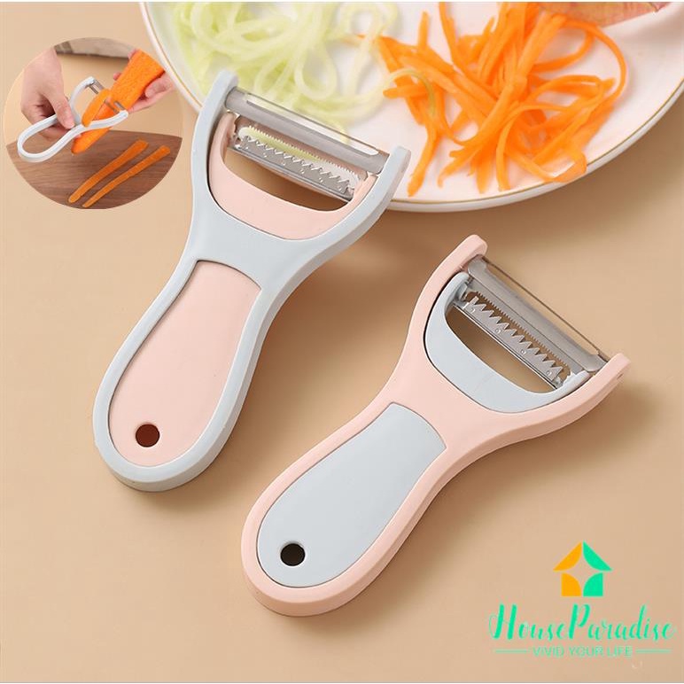 Dụng Cụ Gọt Vỏ Củ Quả 2 Trong 1 Đa Năng Bằng Thép Không Gỉ Tiện Dụng
