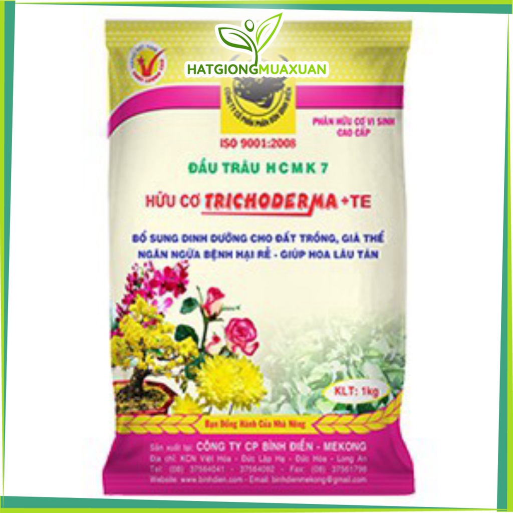 [SIEURE] Phân hữu cơ vi sinh cao cấp Trichoderma +TE (Đầu trâu HCMK7) 1 kg hàng đẹp, phân phối chuyên nghiệp.
