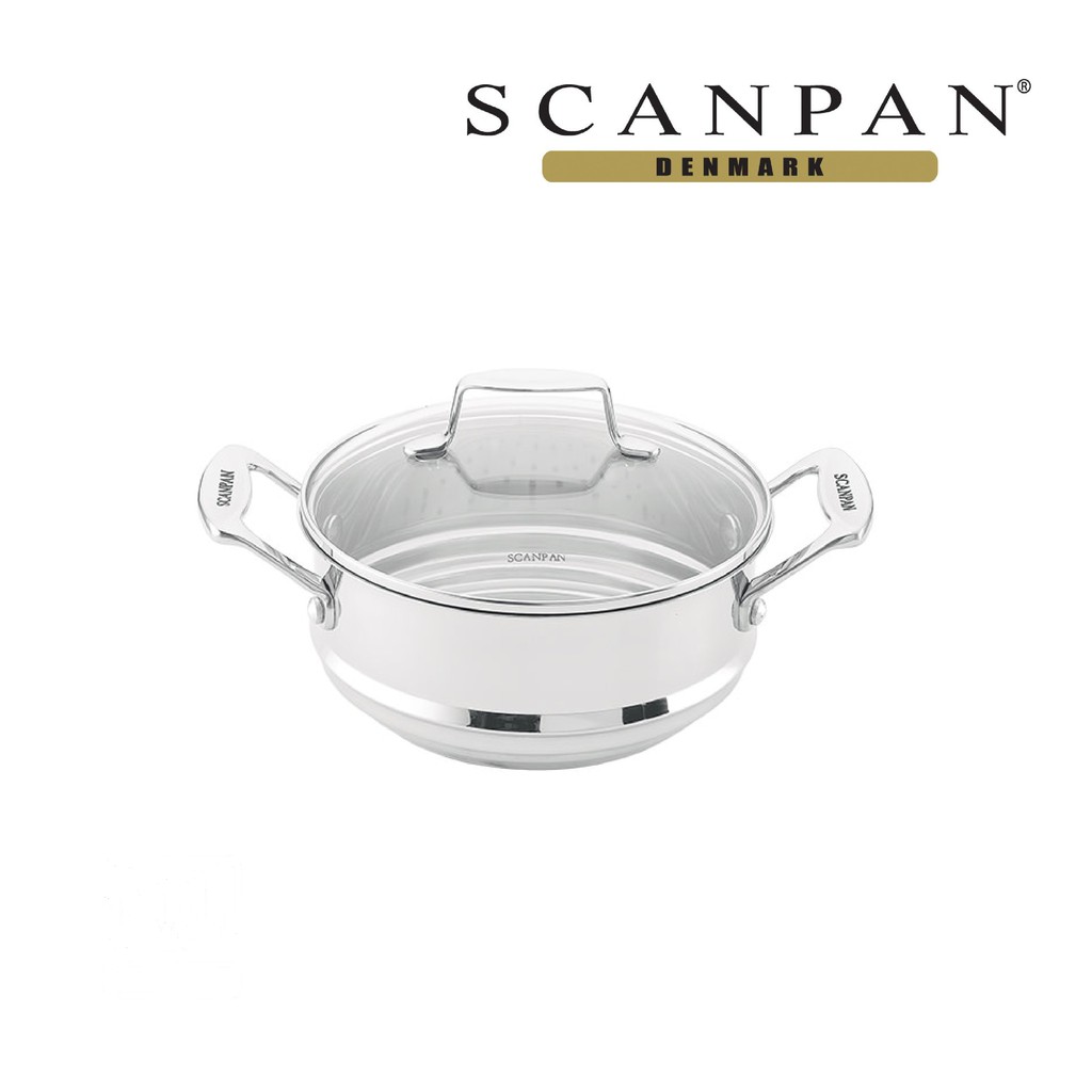 Vỉ hấp inox có nắp cao cấp Scanpan Impact 16/18/20cm, thiết kế 3 lớp, an toàn sức khỏe, hàng chính hãng 71152000