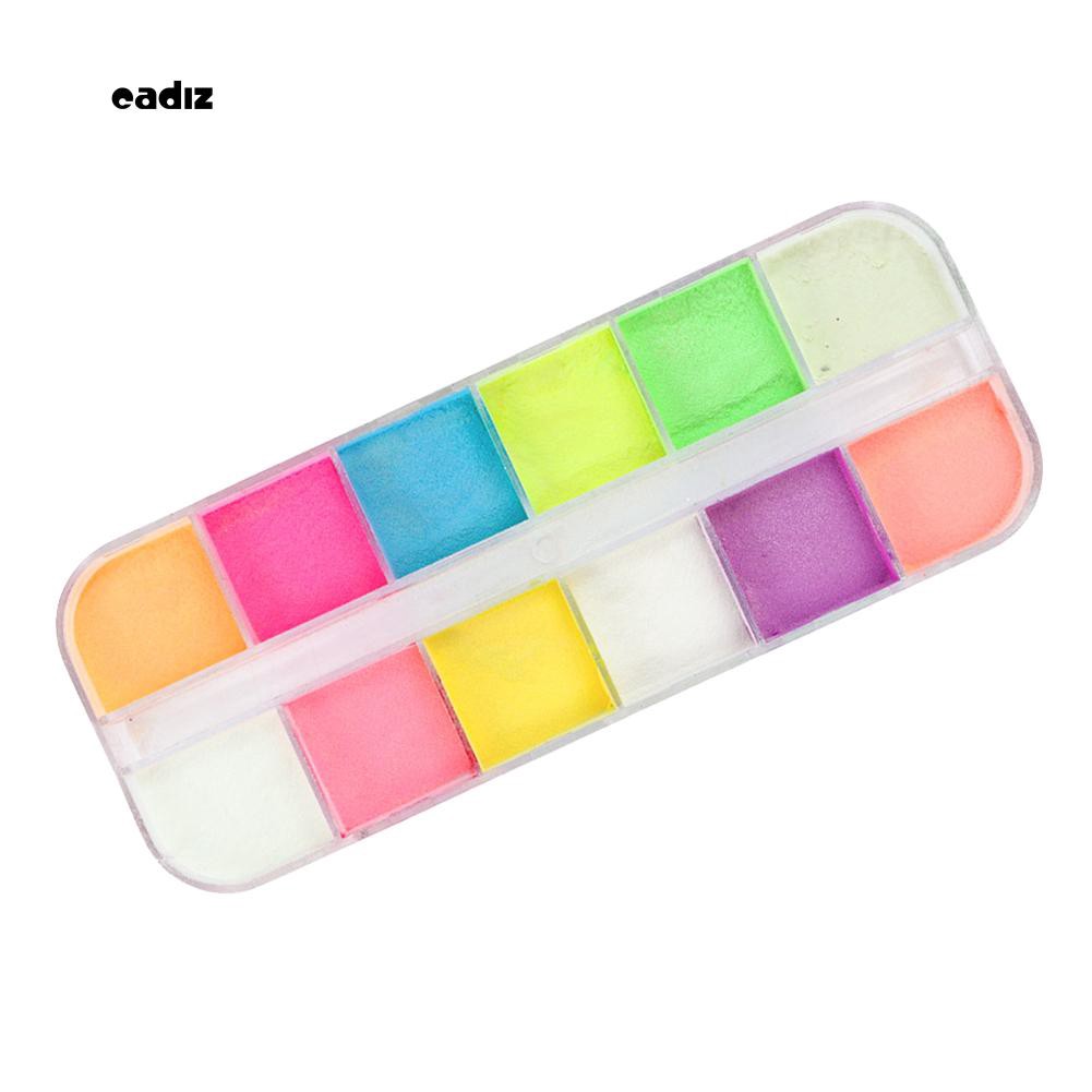 Hộp bột nhũ kim tuyến trang trí móng tay dạ quang