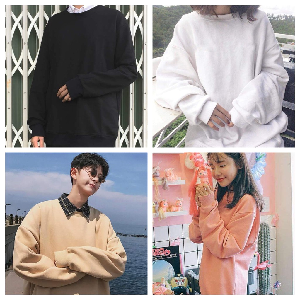 [7 MÀU - ĐỦ SIZE] Áo sweater nỉ trơn basic unisex | WebRaoVat - webraovat.net.vn