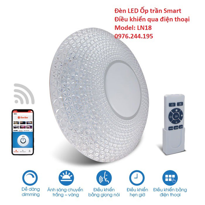 Đèn LED Ốp trần Rạng Đông - Smart Wifi
