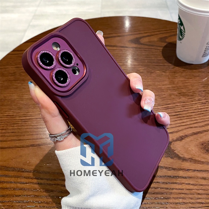 Ốp Điện Thoại Silicon Mềm Chống Sốc Mặt Nhám Phối Kim Tuyến Cho iPhone 11 12 13 Pro Max