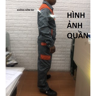 Quần bảo hộ túi hộp màu ghi + Phối cam - SB31