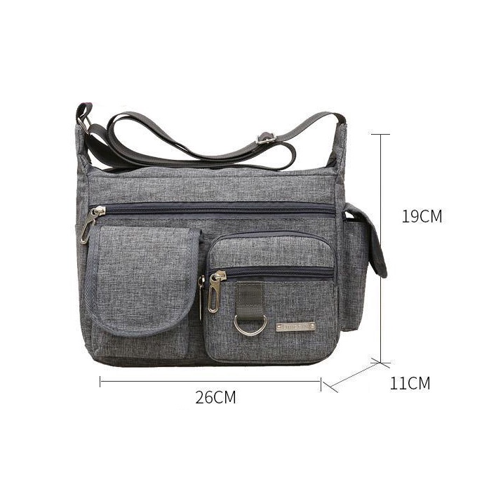Túi Đeo Chéo Canvas Ngăn Rộng Nhiều Ngăn Thời Trang Nam Tính kj005