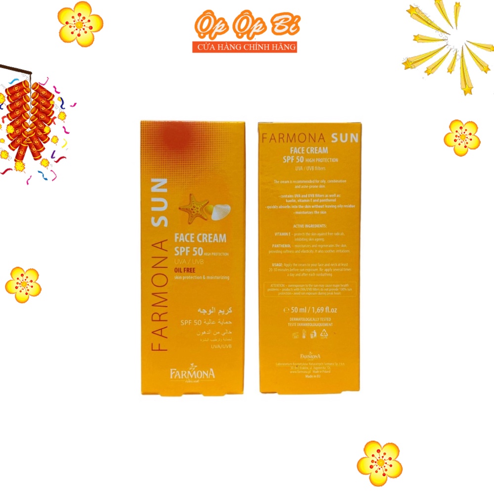 [Mã COSDAY giảm 8% đơn 150K] Farmona Sun Kem Chống Nắng Cho Da Nhạy Cảm, Nâng Tông Da, Không Gây Kích Ứng Da 50ml