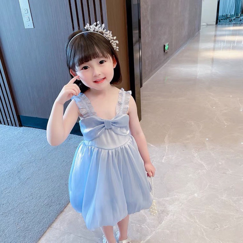 VÁY CHO BÉ GÁI HOA TƠ BỒNG 2 DÂY, HÀNG 2 LỚP LÓT MỀM, MAY TỈ MỈ LẮM SIZE 9-21KG [V38]