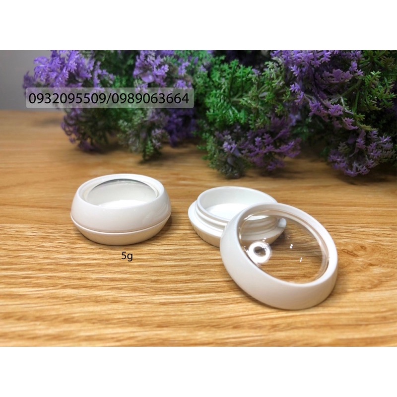 Hũ nhựa 3g mặt kính đựng mỹ phẩm , son dưỡng , đồ nail ...