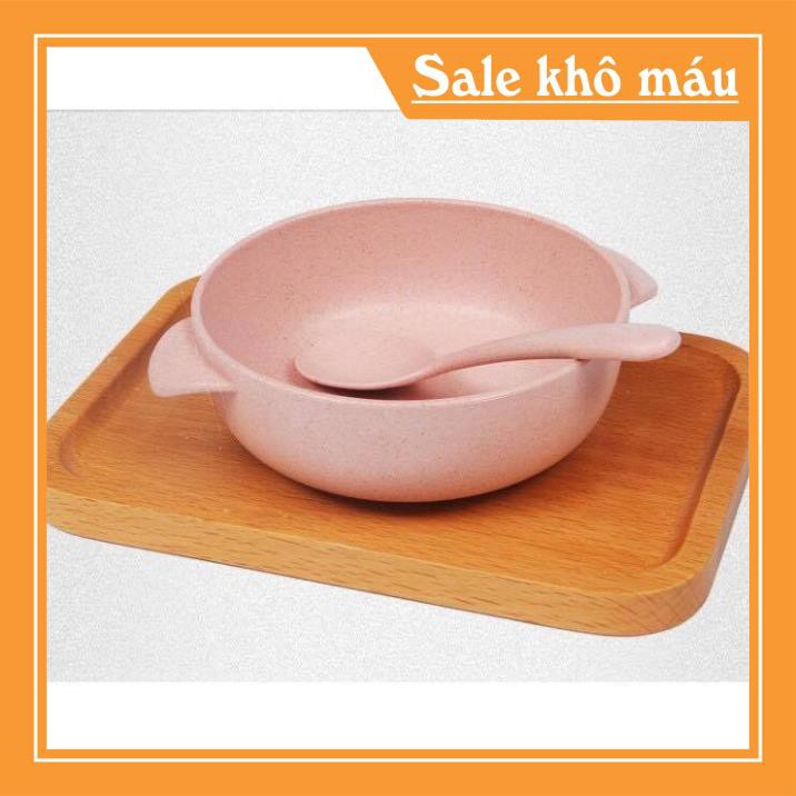 [freeShip-Khô Máu] BỘ BÁT THÌA LÚA MẠCH CHO BÉ TẬP ĂN DẶM (Kho Tiện Ích Family Mart)