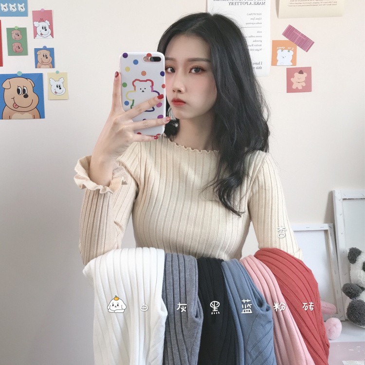 Áo Sweater dệt kim tay dài thiết kế trẻ trung cho nữ | BigBuy360 - bigbuy360.vn