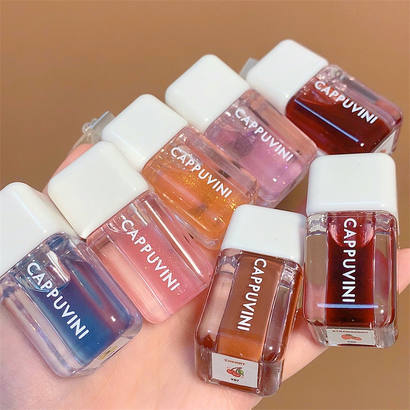 Dầu Dưỡng Môi Cappuvini 5 Màu Trong Suốt Dạng Lỏng Dưỡng Ẩm Lâu Trôi