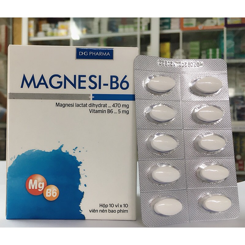 Magnesi B6 Dược Hậu Giang, bổ sung vitamin B6 và Magnesi hộp 100 viên