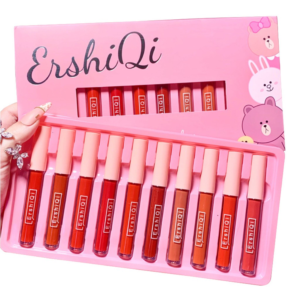 Set 10 Cây Son Kem Lì Creative Cigarette Lipstick Matte Long Lasting Waterproof Non-Stick Cup Matte Lip Glaze | BigBuy360 - bigbuy360.vn