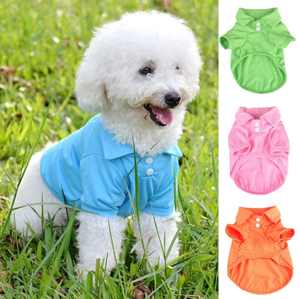 Áo Polo Thoáng Khí Màu Sắc Đơn Giản Cho Thú Cưng