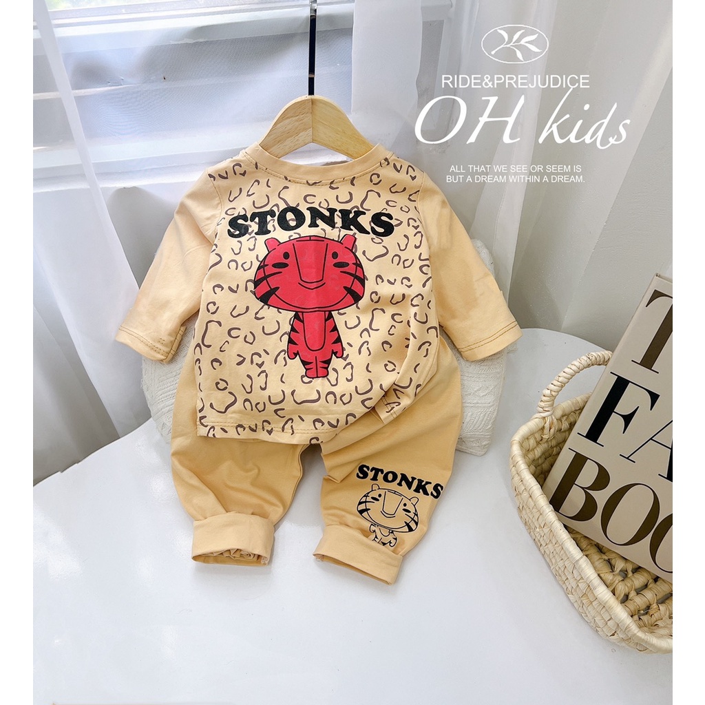 Bộ quần áo dài tay hình chú hổ cho bé