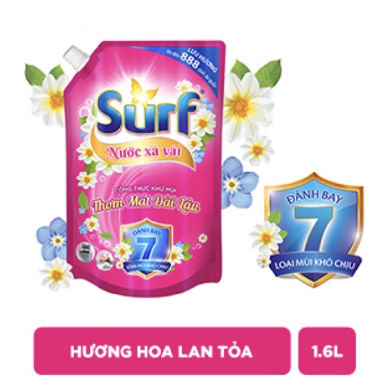 Nước Xả Vải Surf Hương Hoa Lan Toả Túi 1.6L