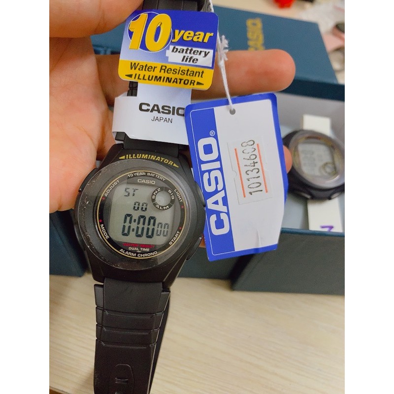 Đồng hồ unisex Casio chính hãng F-200W dây nhựa chống nước, bảo hành 1 tháng