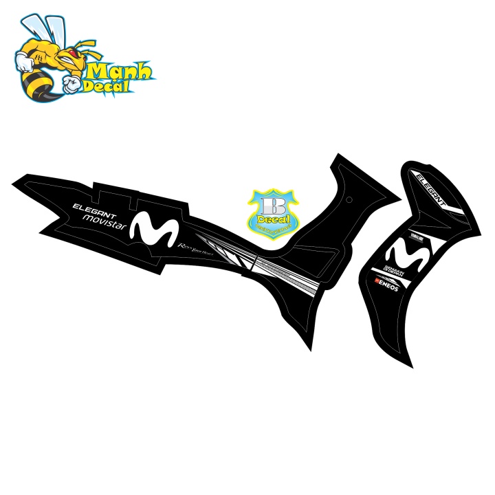 Ten rời xe elegant 50 2016 movistar dán xe đen