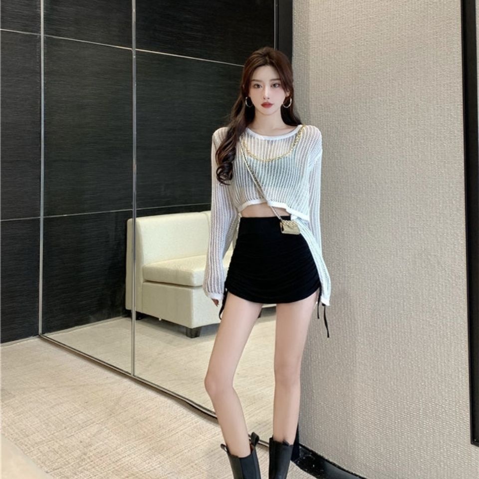 Áo Dệt Kim Tay Dài Dáng Rộng Mỏng Chống Nắng Thời Trang Mùa Hè Cho Nữ