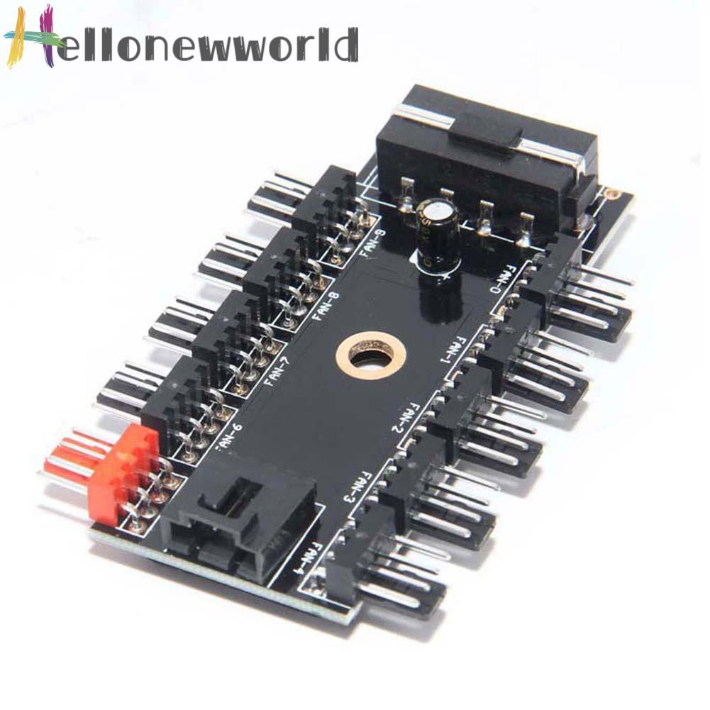 Bộ Điều Khiển Quạt Tản Nhiệt 4 Pin Pwm Cpu 12v 10 Cổng Cho Máy Tính