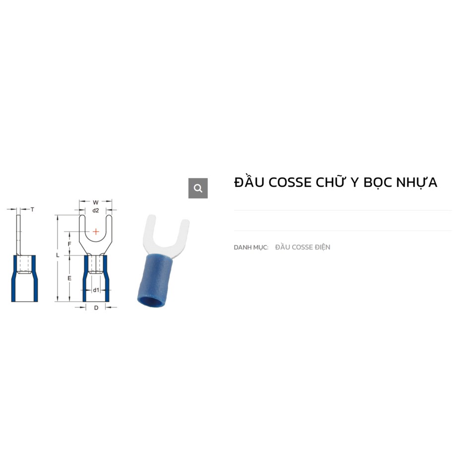 Đầu cos dây điện - dây loa - Đồng nguyên chất -Bộ 10 cái