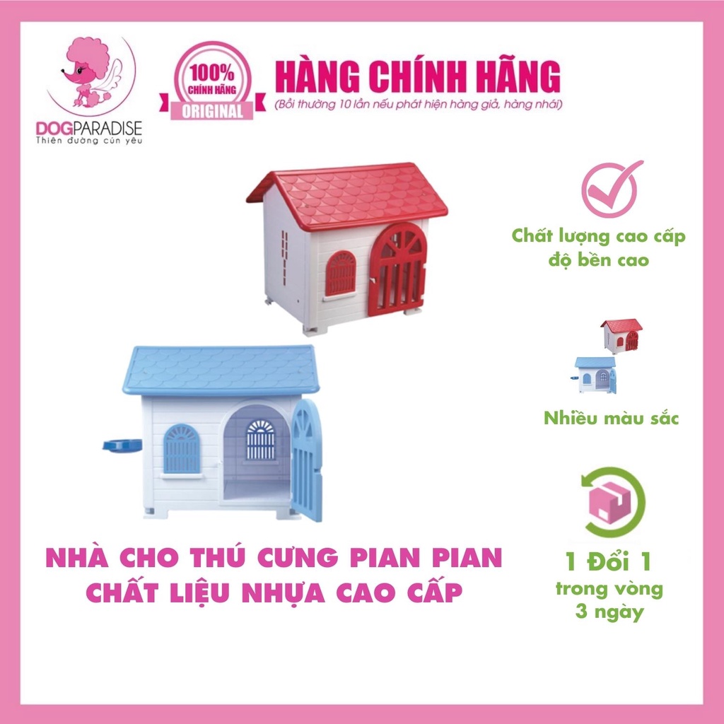 Nhà cho thú cưng Pian Pian chất liệu nhựa cao cấp 78.7 x 62.7 x 71.7 cm - Dog Paradise