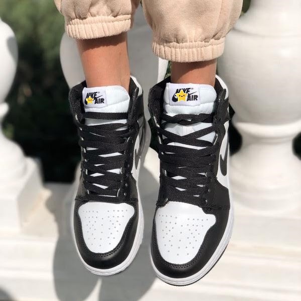 Giày air jordan 1 đen trắng cổ cao, JD1 high panda hàng cao cấp nam nữ full box