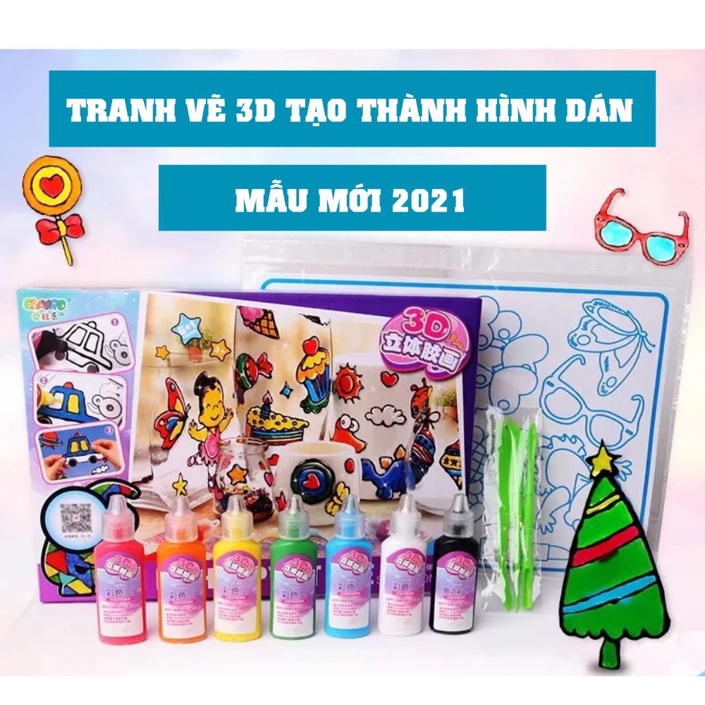 [VIDEO]  Bộ Kit Làm Sticker 3D Trang Trí - Bộ Đồ Chơi Làm Sticker 3D Nổi Tranh Vẽ 3D Tạo Thành Hình Dán Cho Bé Sáng Tạo