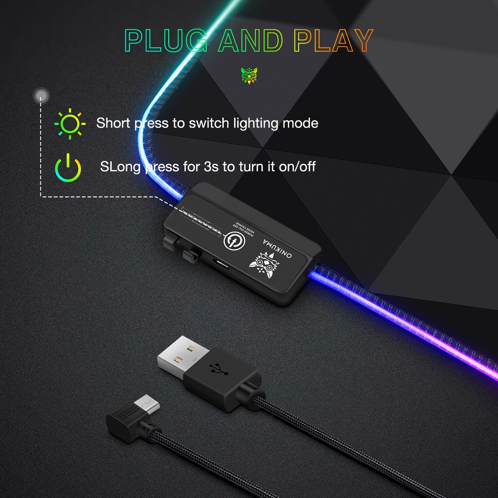 Tấm lót chuột chơi game Onikuma G6 80*30cm có đèn RGB