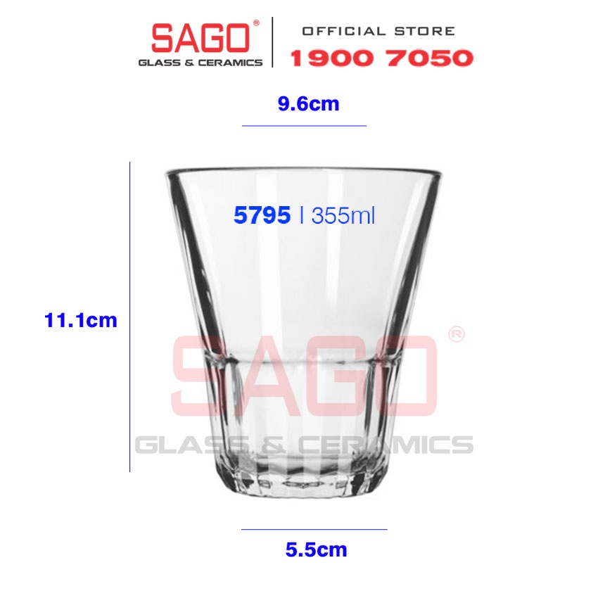 Ly thủy tinh Cường Lực Brooklyn Rocks 266ml , 355ml | Tuỳ Chọn Dung Tích