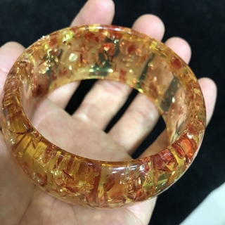 Vòng Tay Hổ Phách Tự Nhiên Đính Hoa Hổ Phách Thời Trang