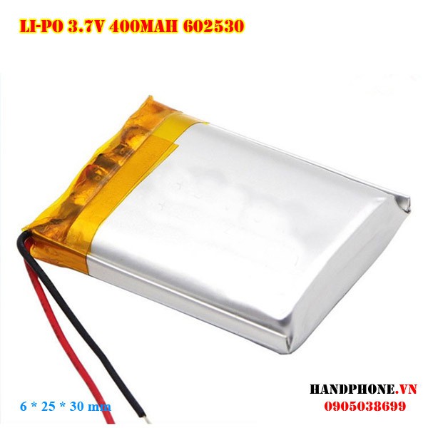 Pin Li-Po 3.7V 602530 622429 400mAh (Lithium Polyme)