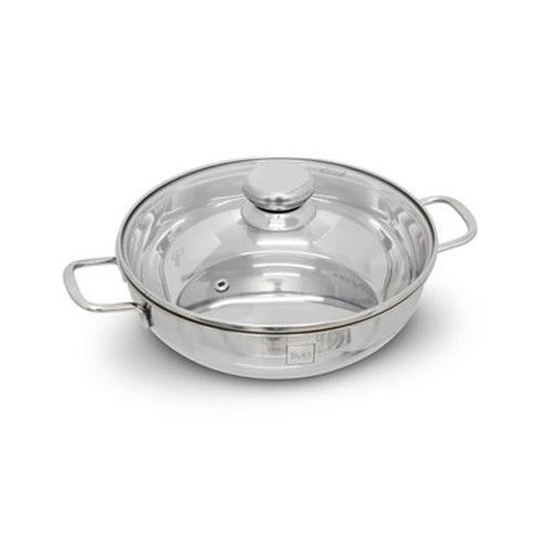 Nồi lẩu um xào inox 430 bếp từ 3 đáy Fivestar nắp kính ( 24cm / 26cm / 28cm )