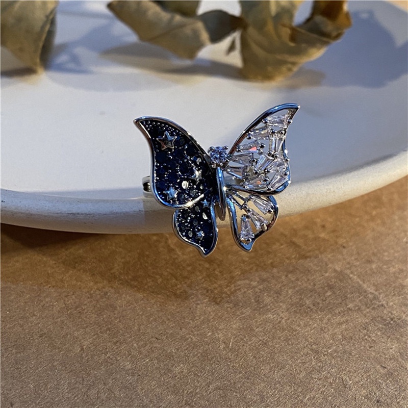 Nhẫn Hình Bướm Đính Đá Sang Trọng Cho Nữ