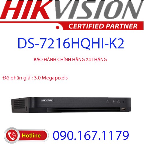 Đầu ghi hình Hybrid TVI-IP 16 kênh TURBO 4.0 HIKVISION DS-7216HQHI-K2(S)