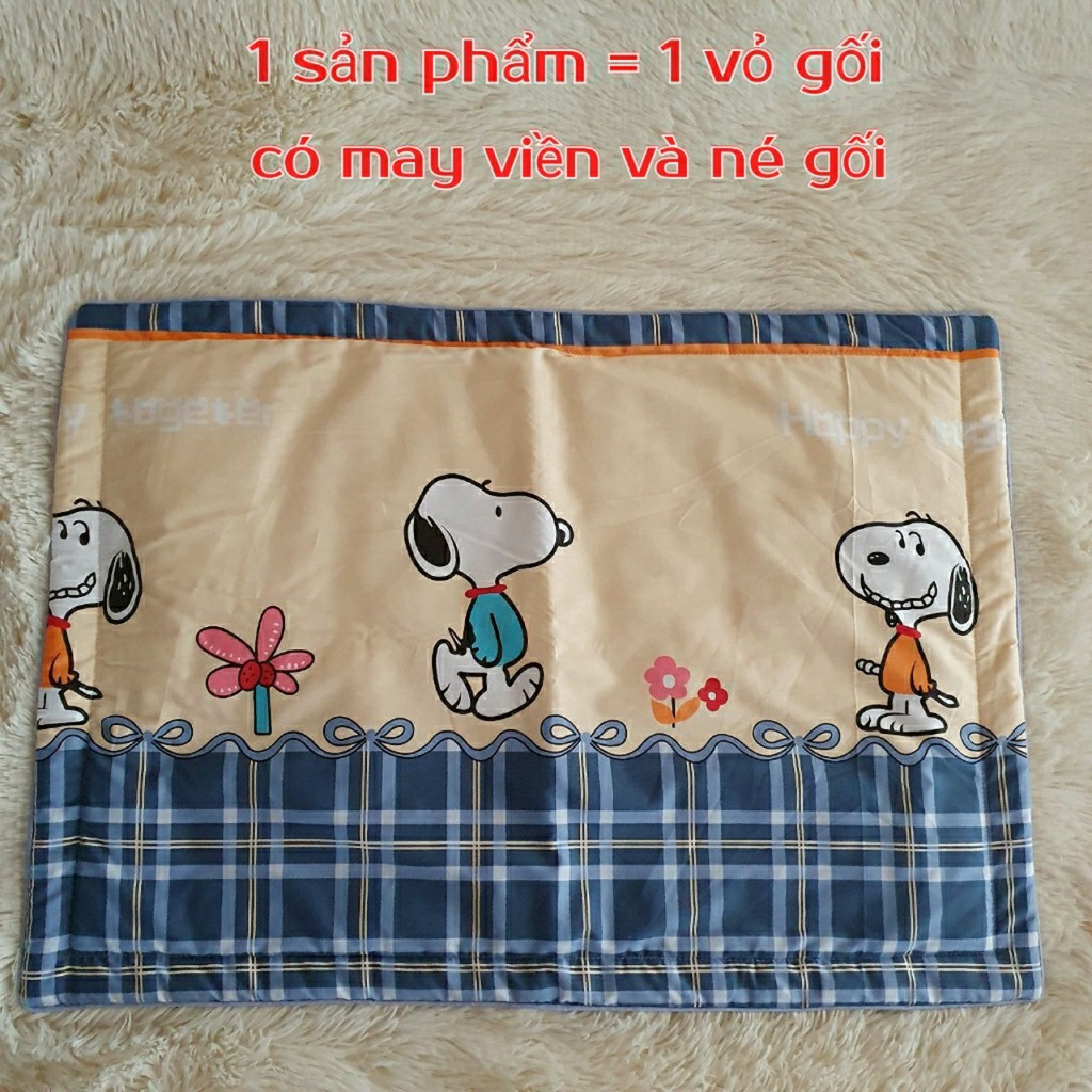 Vỏ gối cotton 100% - 1 cái 45x65cm, áo gối khóa kéo, có lót bông mềm | BigBuy360 - bigbuy360.vn