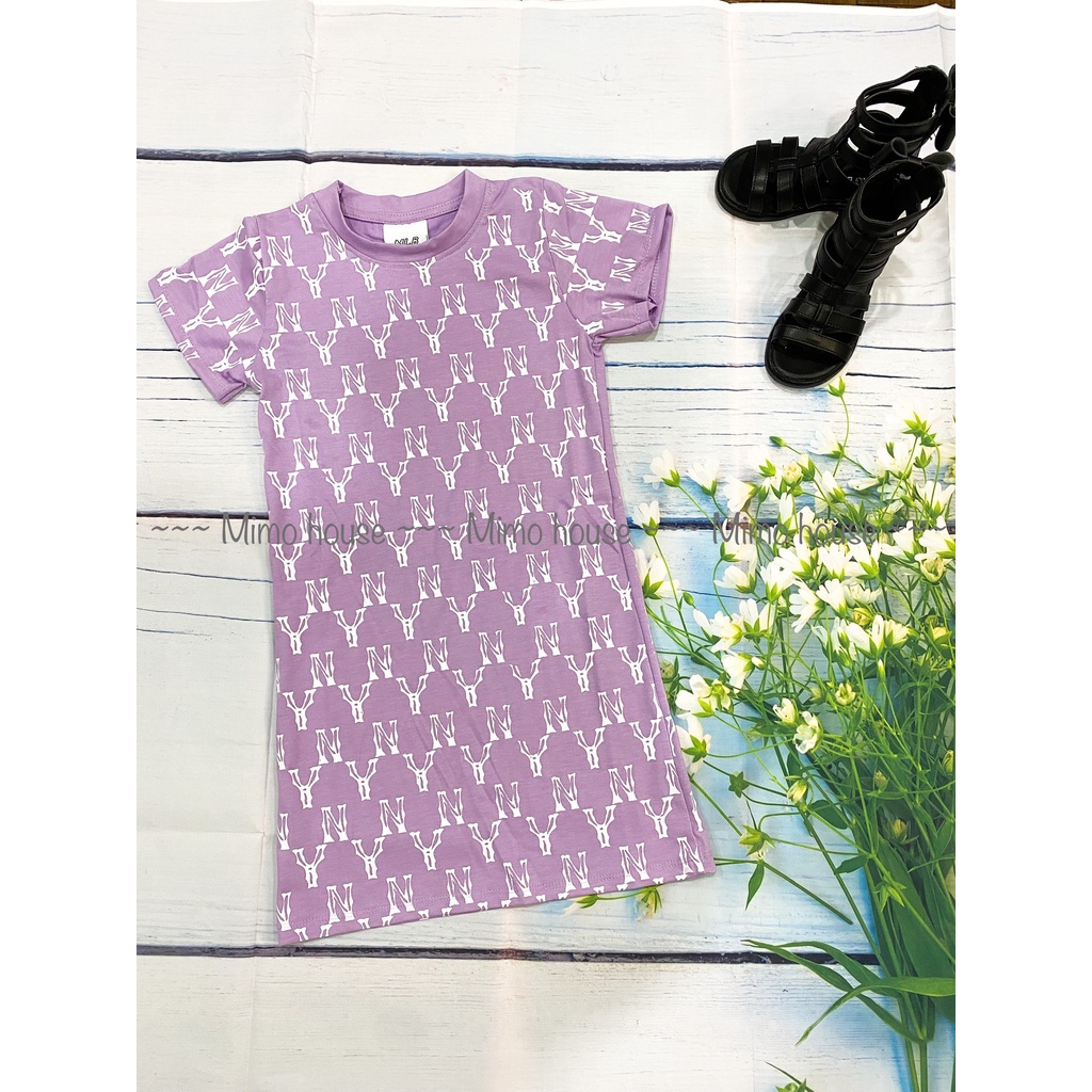 Váy MLB tím hot trend cho bé gái