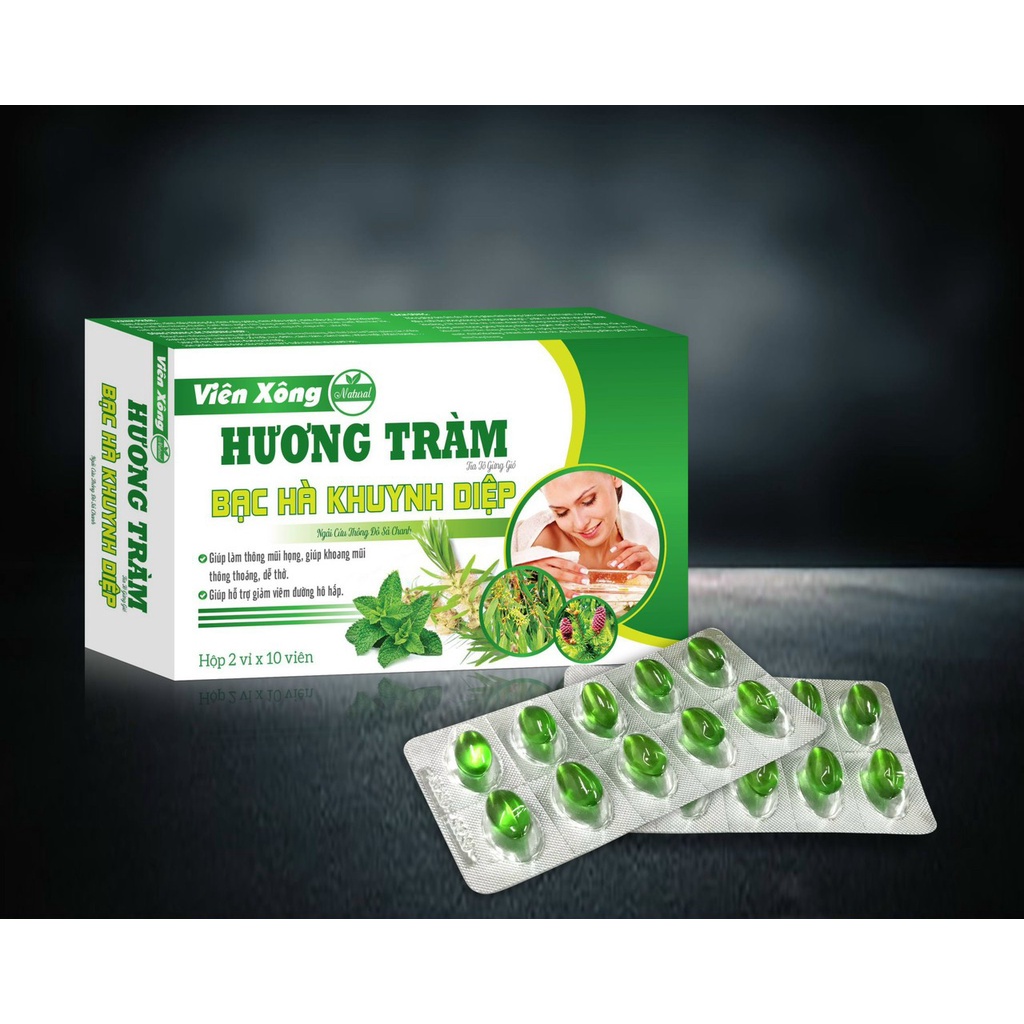 Viên Xông Thảo Dược Natural Hương Tràm, Xông Mũi Và Giải Cảm Cực Kỳ Hiệu Quả