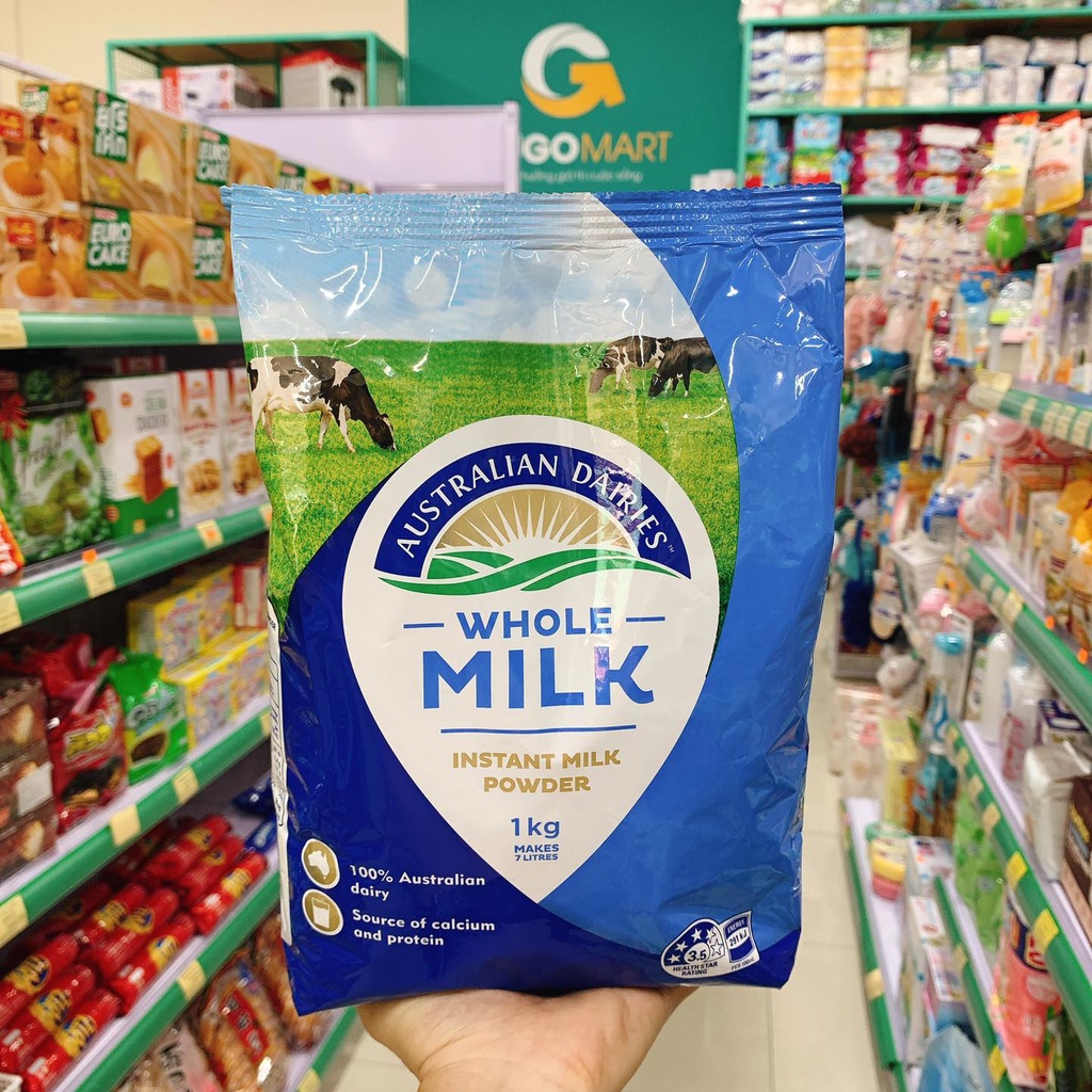 Sữa Bột Nguyên Kem Australian Dairies Whole Milk Úc 1KG - SỮA TƯƠI NGUYÊN KEM